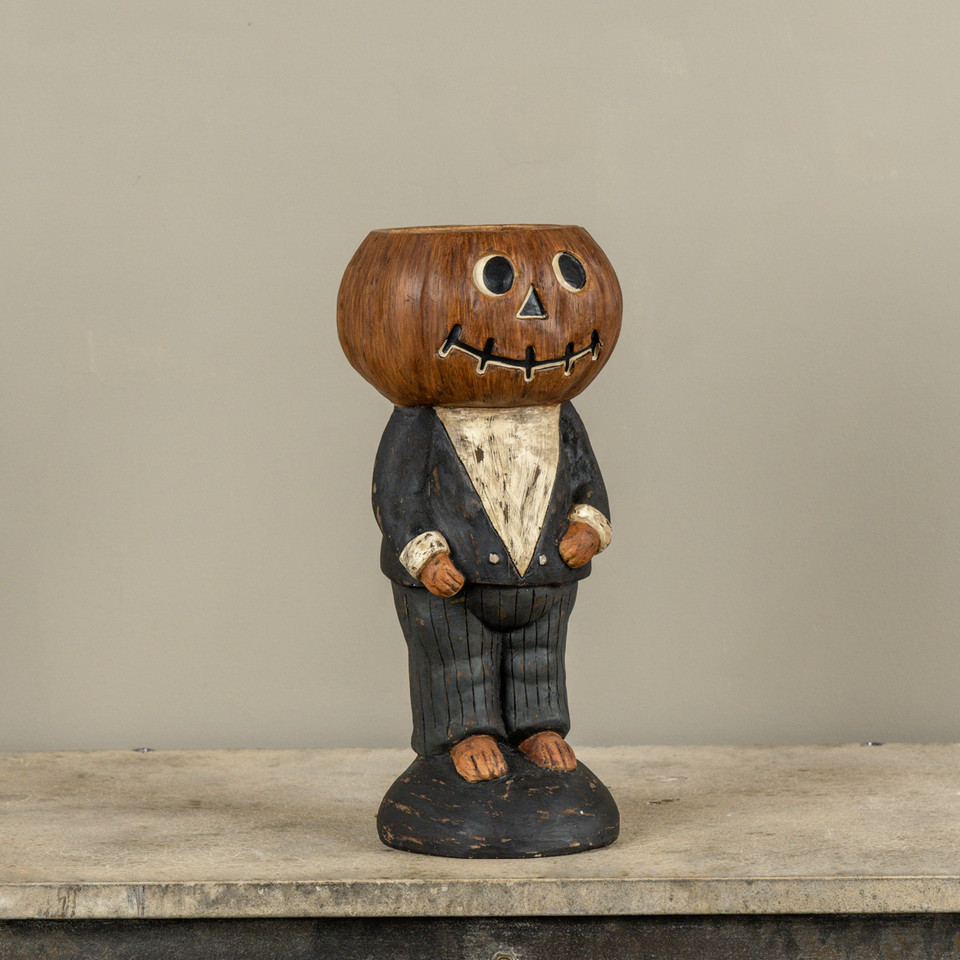 PUMPKIN BOY IN SUIT CANDY DISH