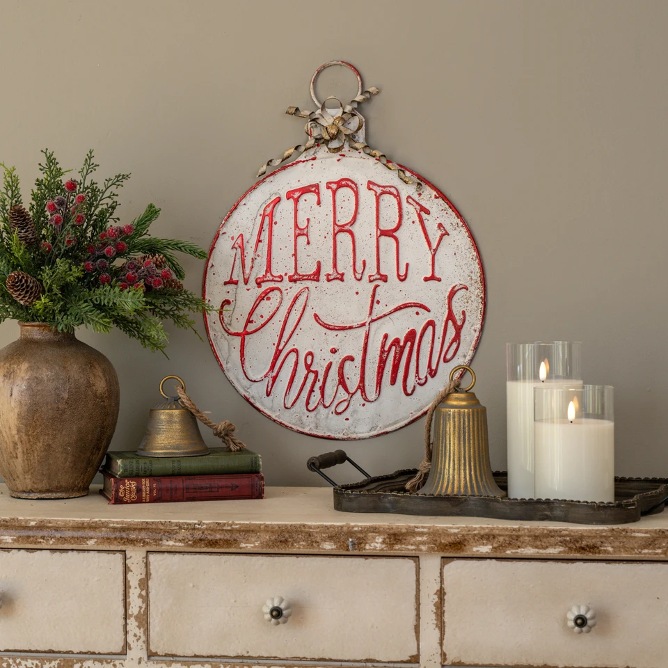 21" MERRY CHRISTMAS ORNAMENT SIGN