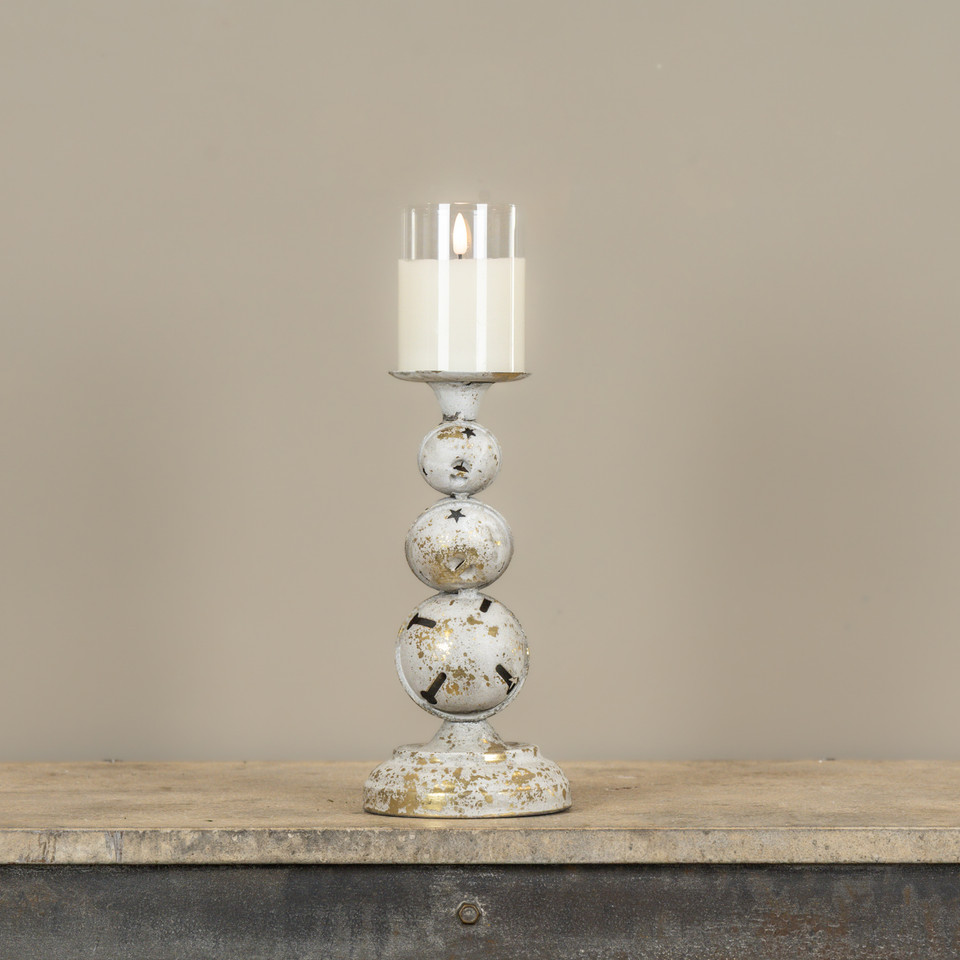 10.25" GOLD BELLS PILLAR CANDLE HOLDER