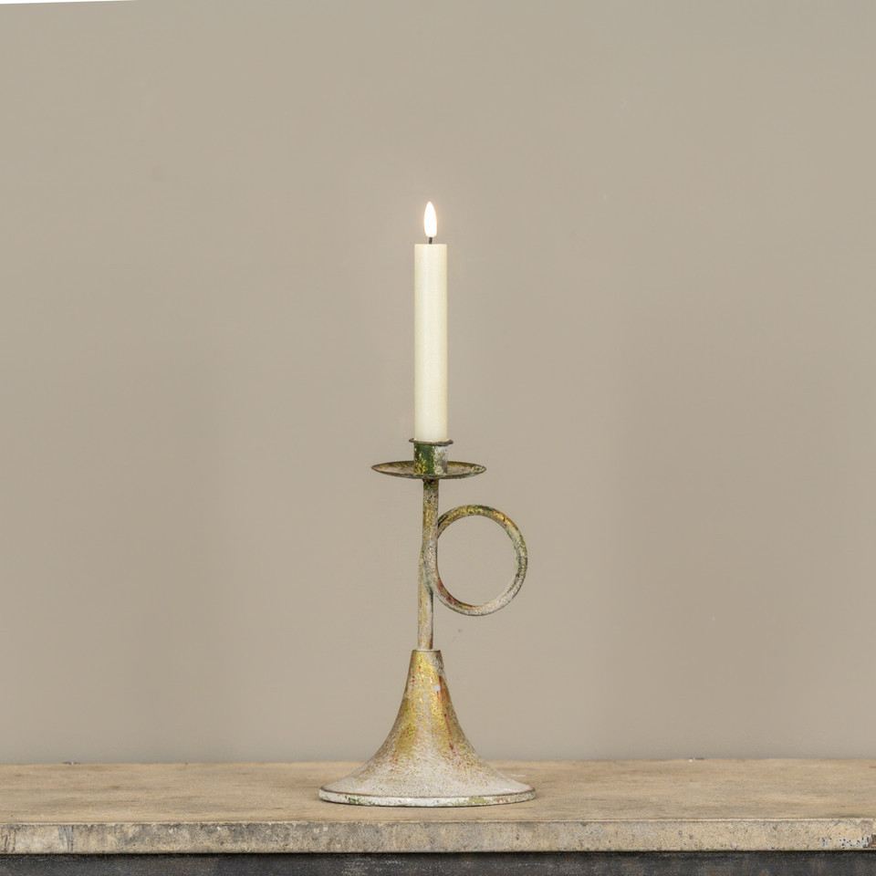 10" GOLD TRUMPET TAPER CANDLE HOLDER
