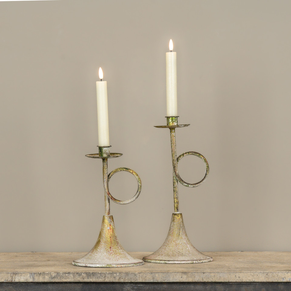 10" GOLD TRUMPET TAPER CANDLE HOLDER