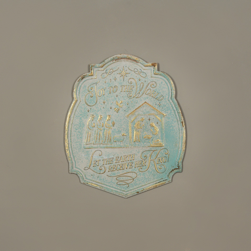 BLUE & GOLD JOY TO THE WORLD PLAQUE