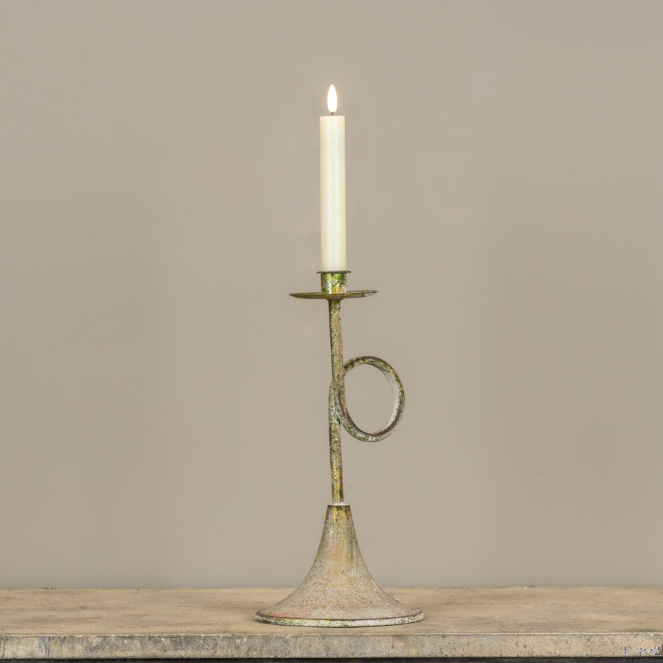 12.25" GOLD TRUMPET TAPER CANDLE HOLDER