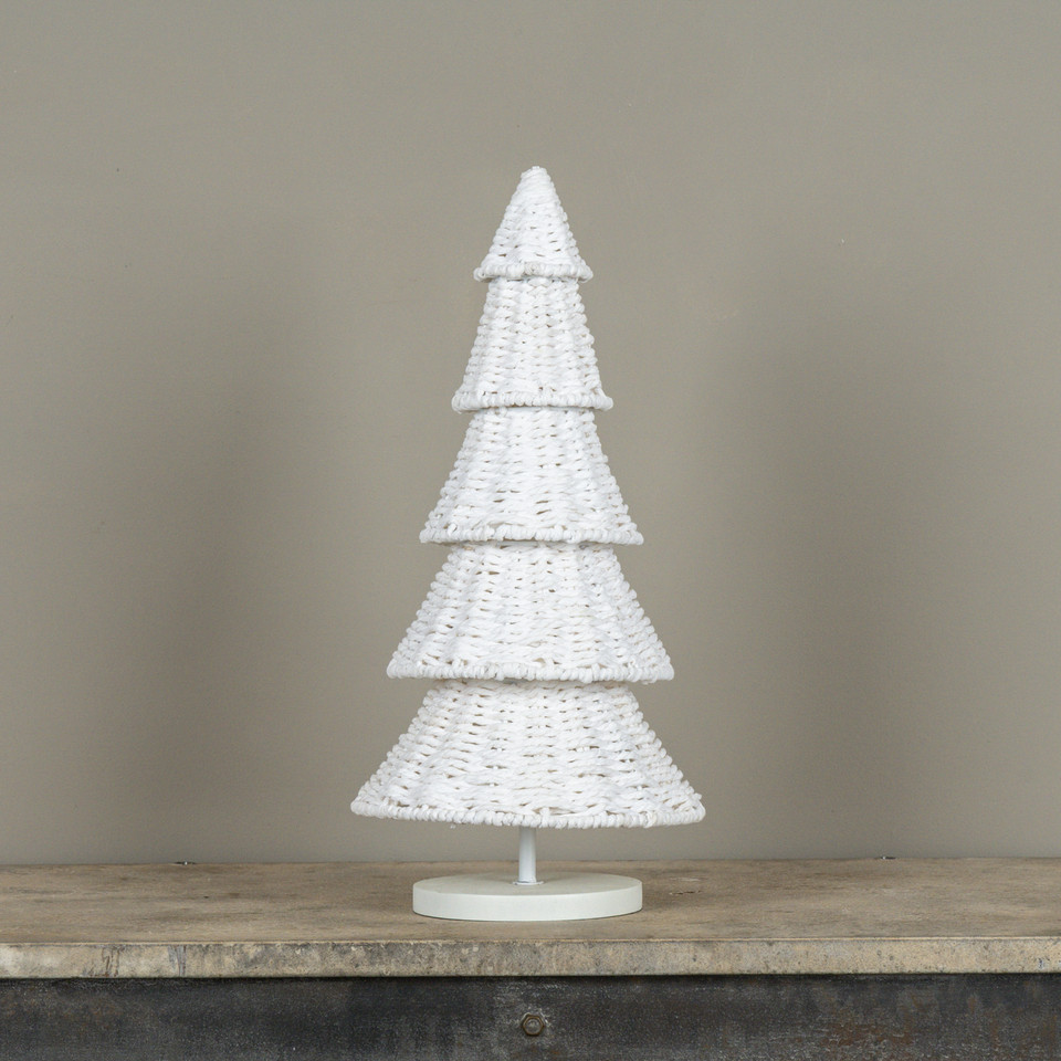 17.5" CREAM RATTAN TREE