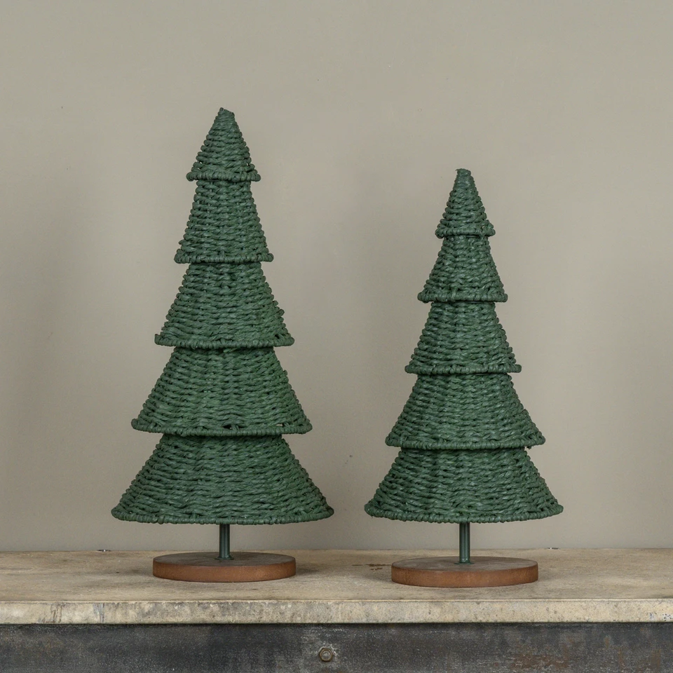 17.5" GREEN RATTAN TREE