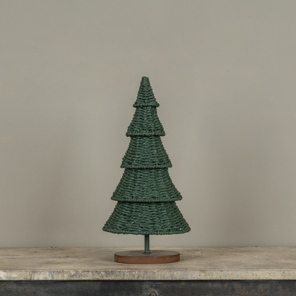 14" GREEN RATTAN TREE
