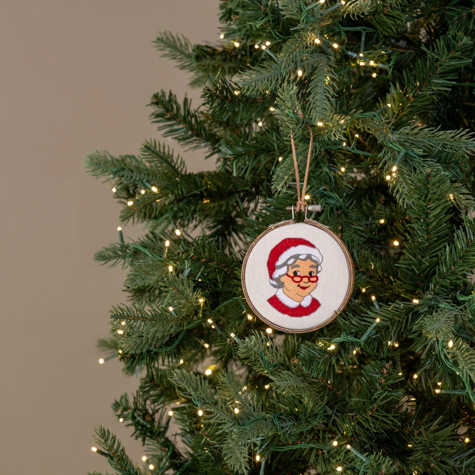 5" MRS. CLAUS EMBROIDERED ORNAMENT