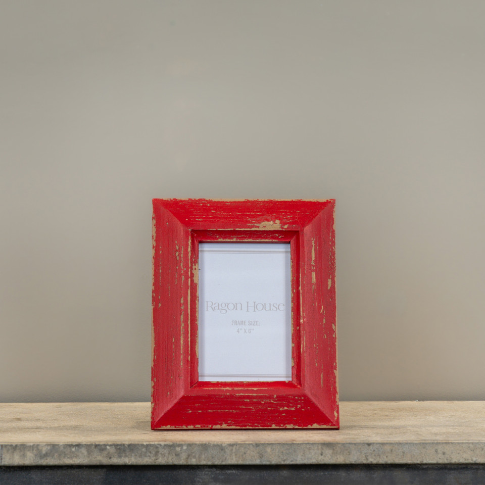 4" X 6" RED CHIPPY PHOTO FRAME