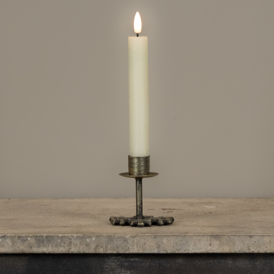 3" GOLD SNOWFLAKE TAPER CANDLE HOLDER