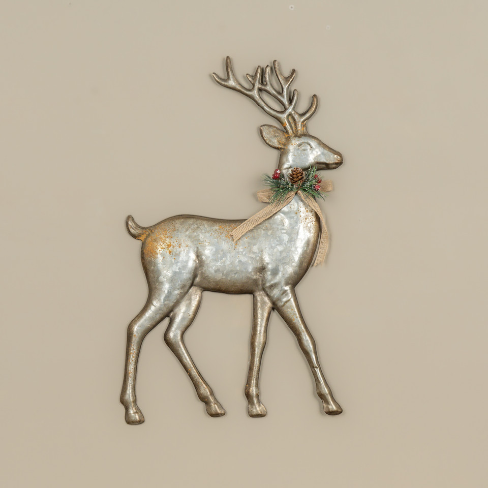 GALVANIZED WALL REINDEER