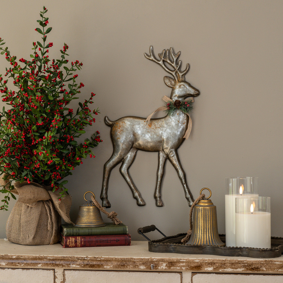 GALVANIZED WALL REINDEER