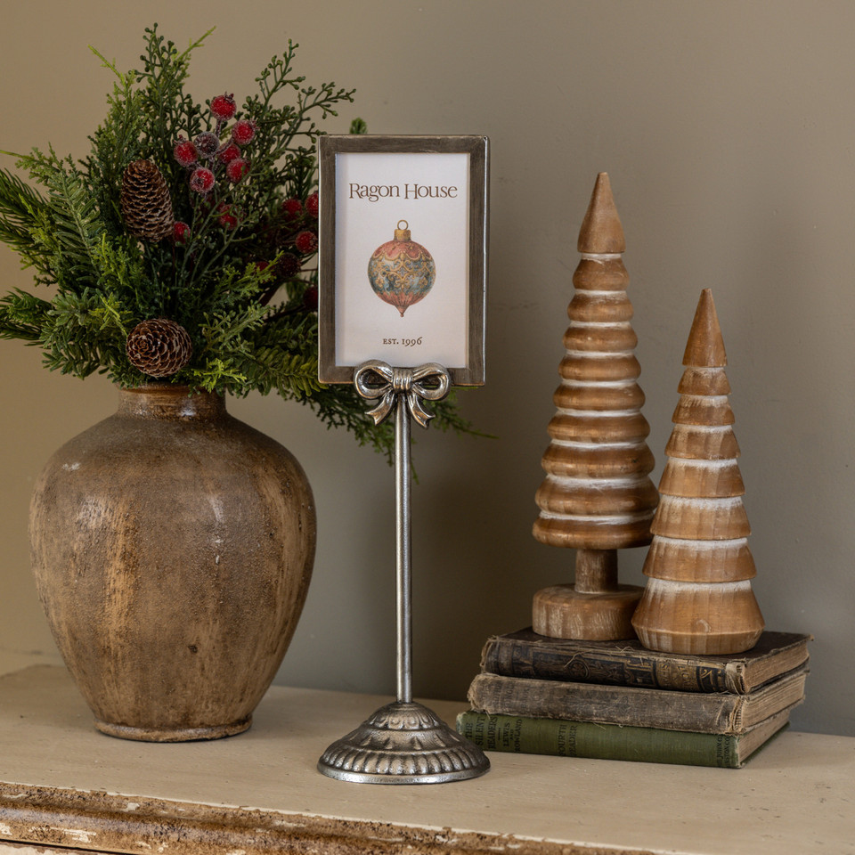 4" X 6" PEWTER FRAME TABLETOP STAND