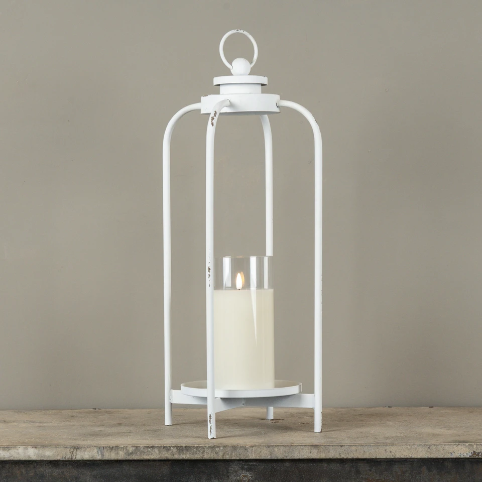 21.75" WHITE CARMEN LANTERN