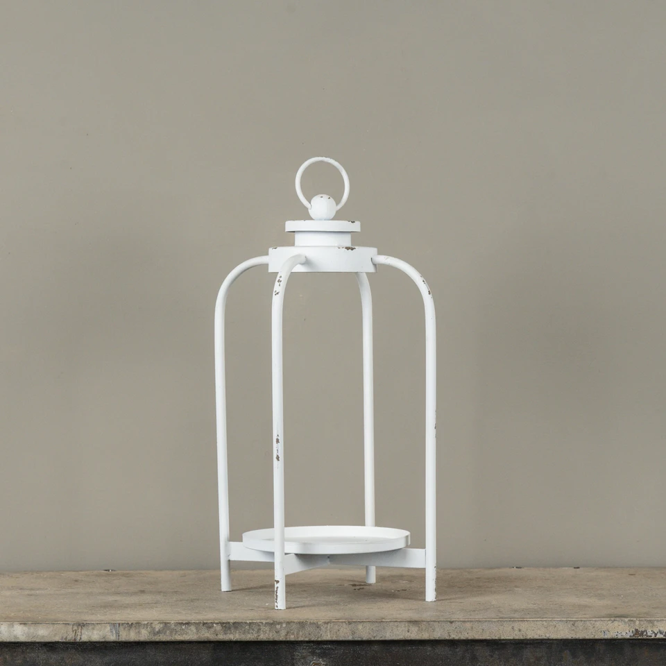 16.75" WHITE CARMEN LANTERN