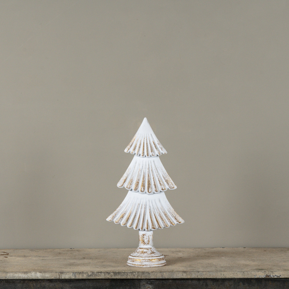 16.5" TEXTURED WHITE WOOD TREE
