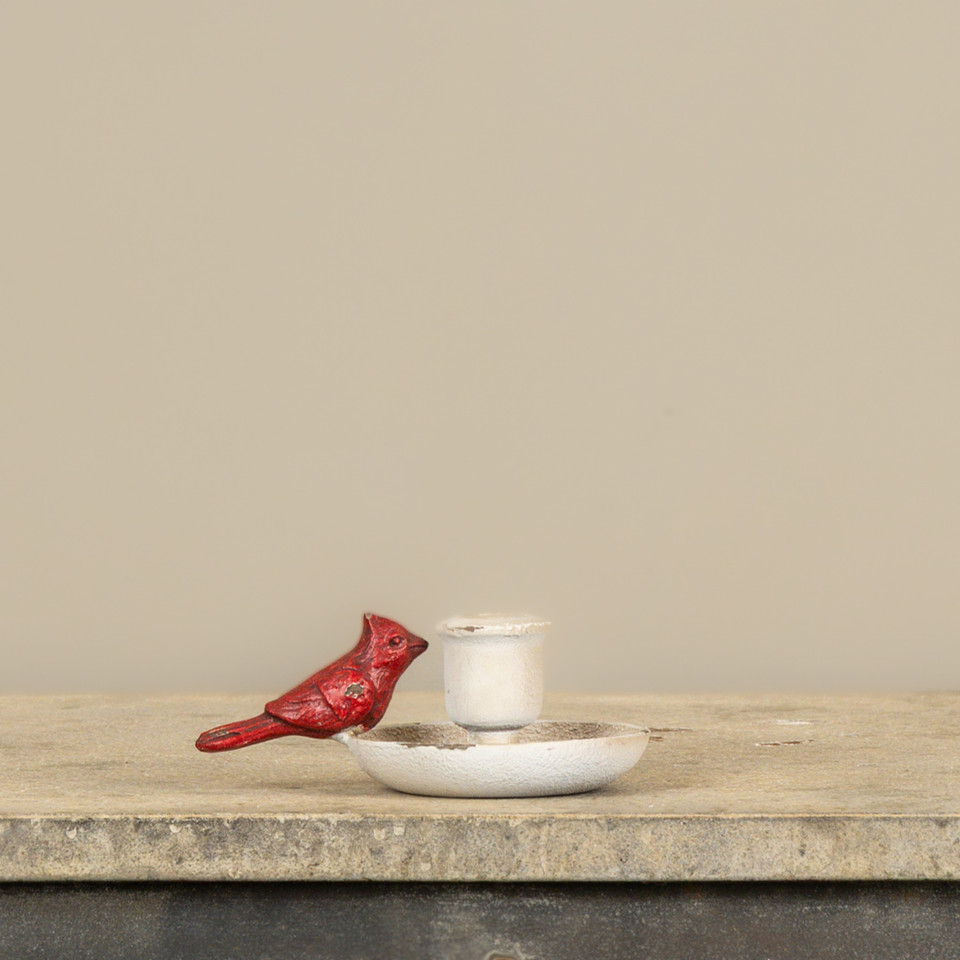 CARDINAL TAPER CANDLE HOLDER