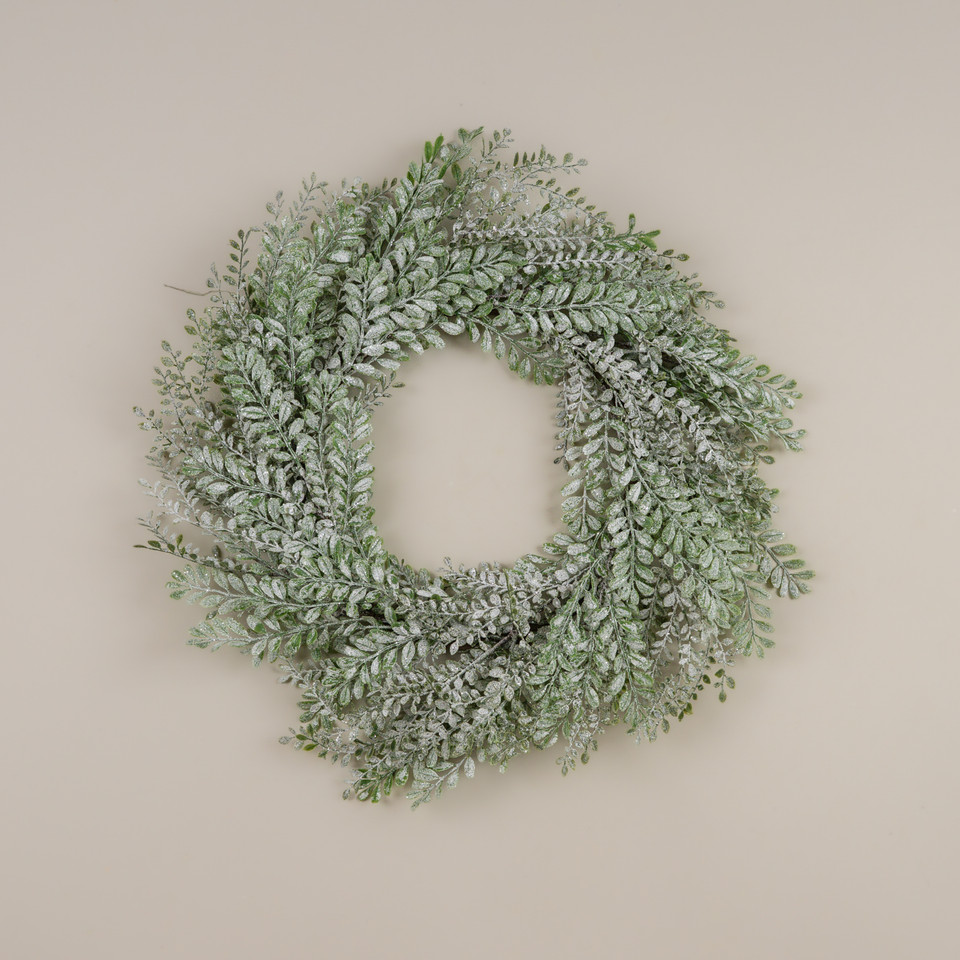 24" FROSTED BOXWOOD WREATH
