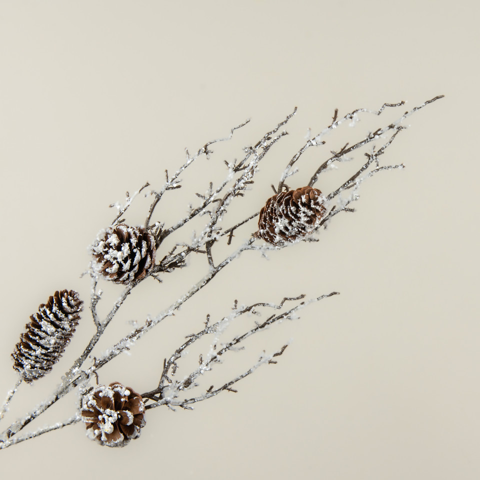 31" SNOWY PINECONE BRANCH