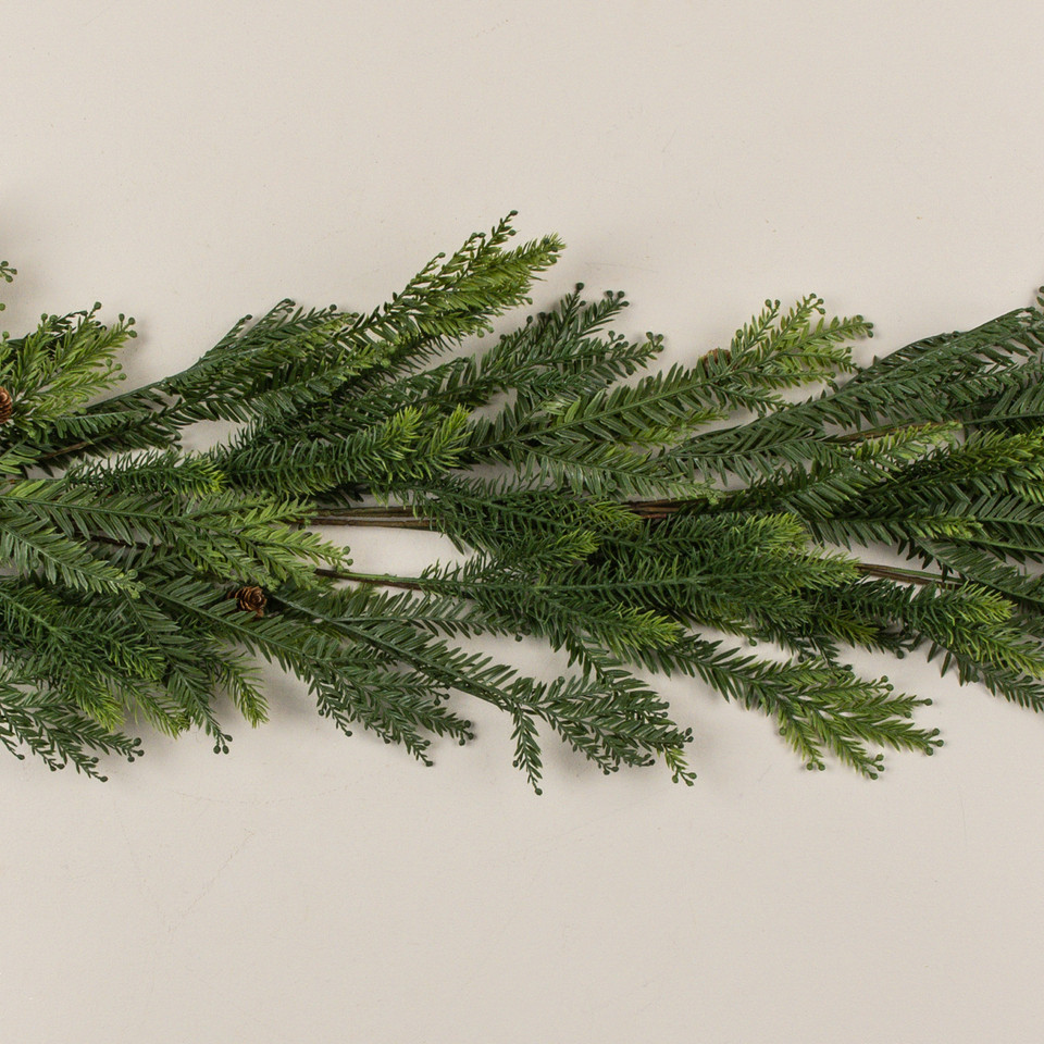 4.75' EASTERN HEMLOCK & MINI PINECONE GARLAND