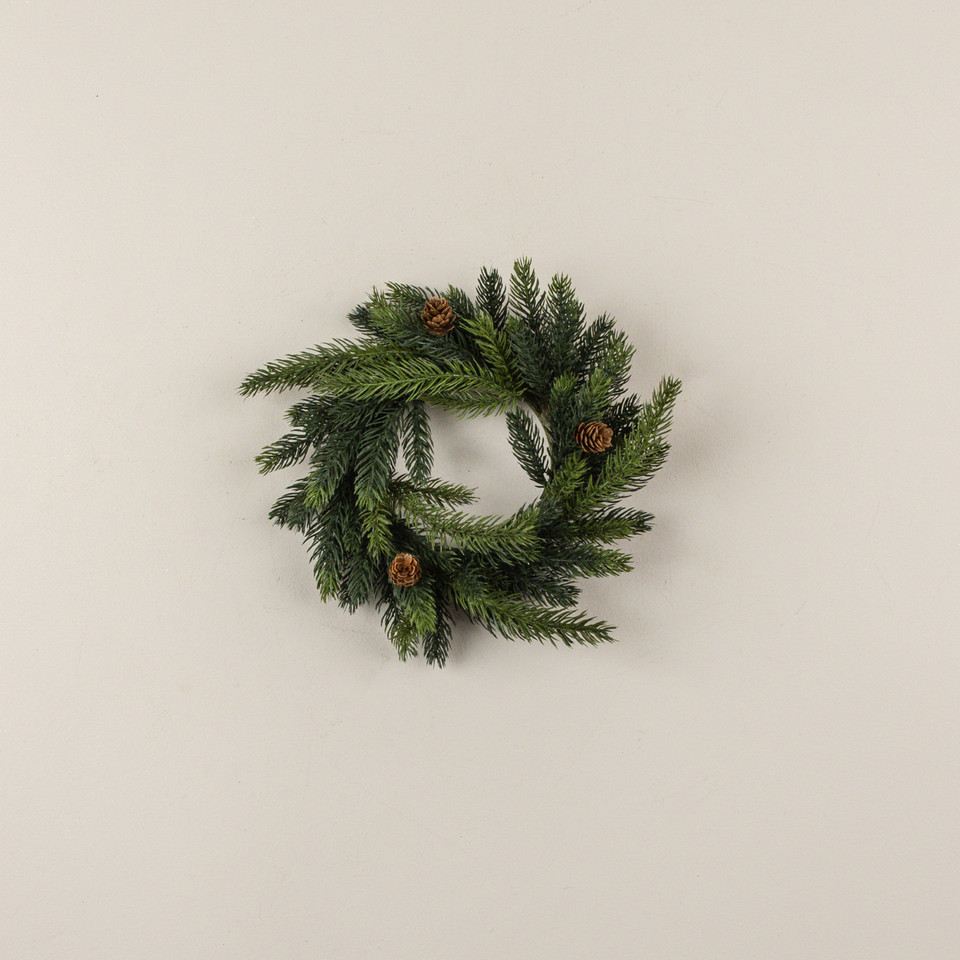 11" WHITE SPRUCE CANDLE RING