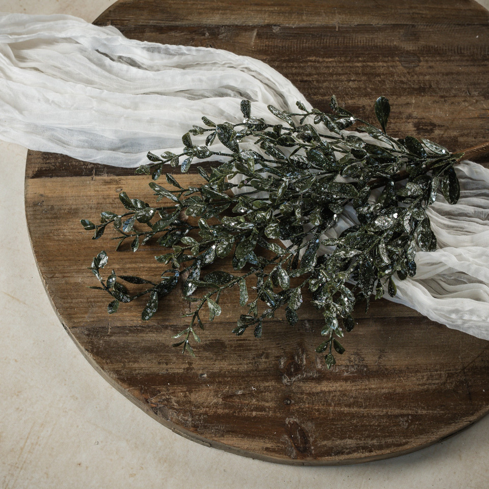 28" GLITTERED RUSCUS SPRAY
