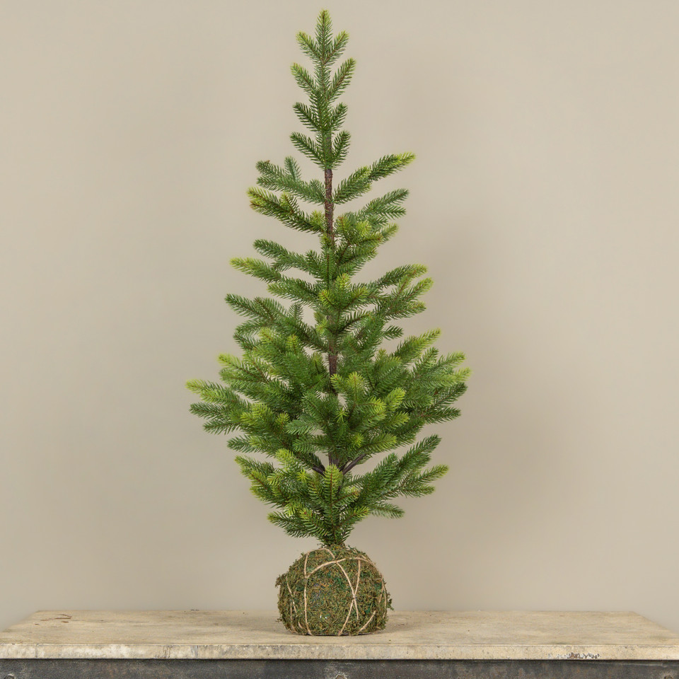 3' FLETCHER PINE TREE W/ MOSS BASE