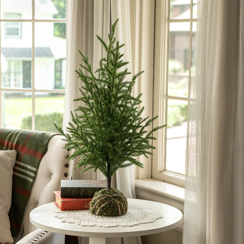 2' SOFT TOUCH AULSTRALIA PINE TREE W/ MOSS BASE