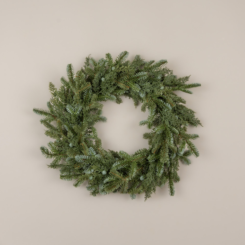 24" CEDAR & HEMLOCK WREATH