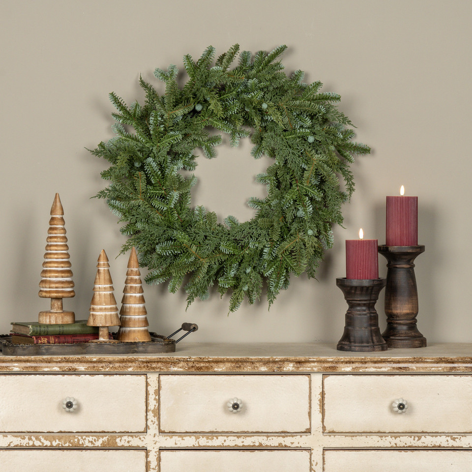 24" CEDAR & HEMLOCK WREATH