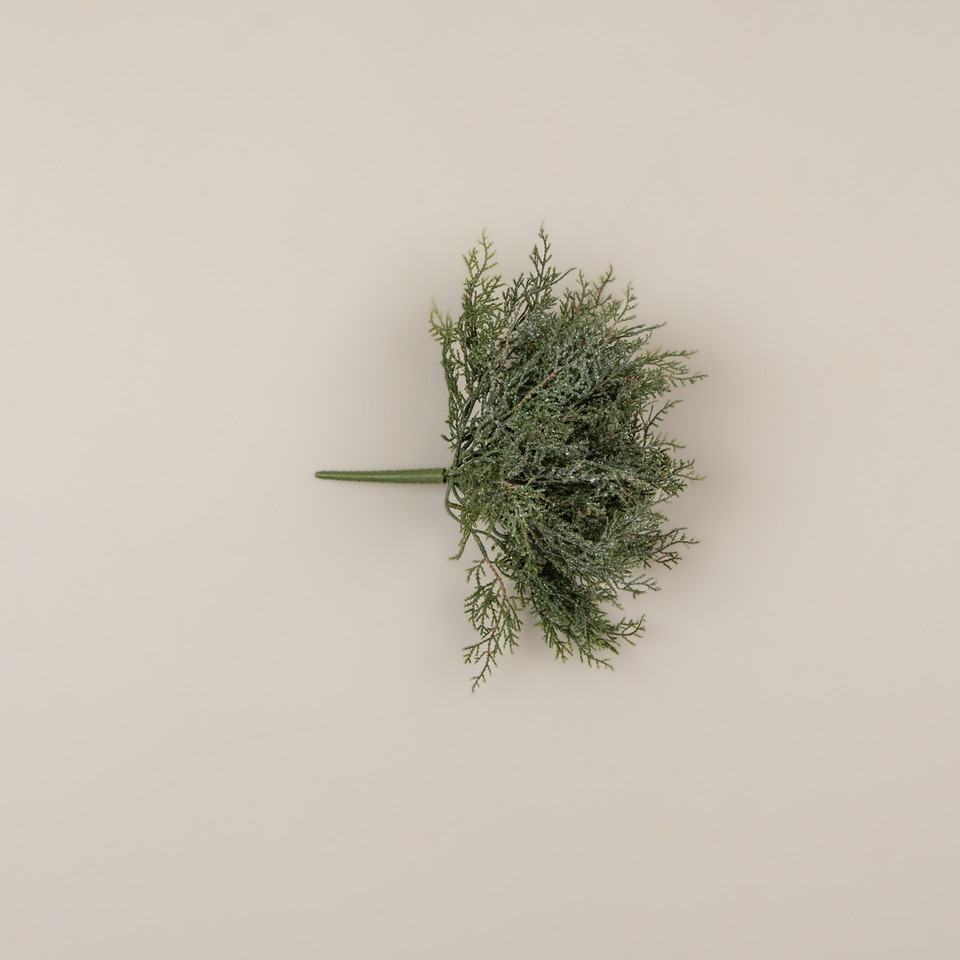 12" GLITTERED CEDAR BUSH