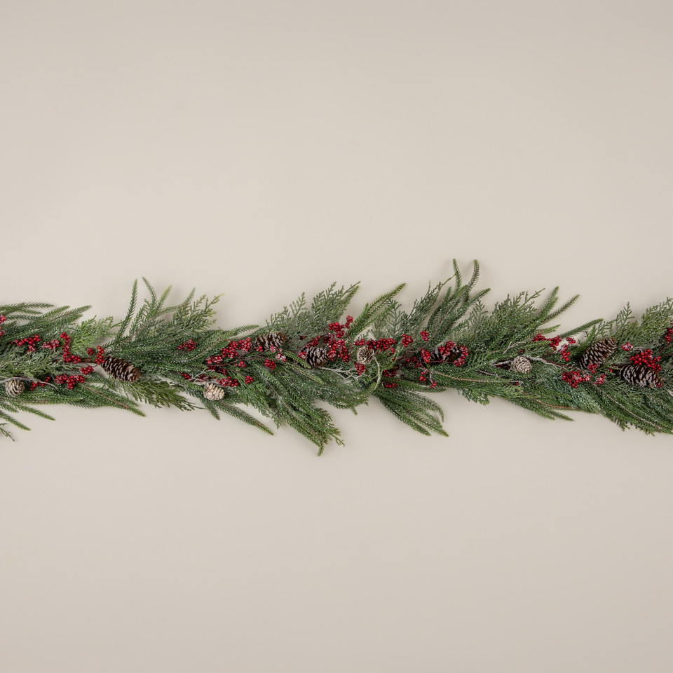 6' CEDAR, PINE & RED BERRIES GARLAND