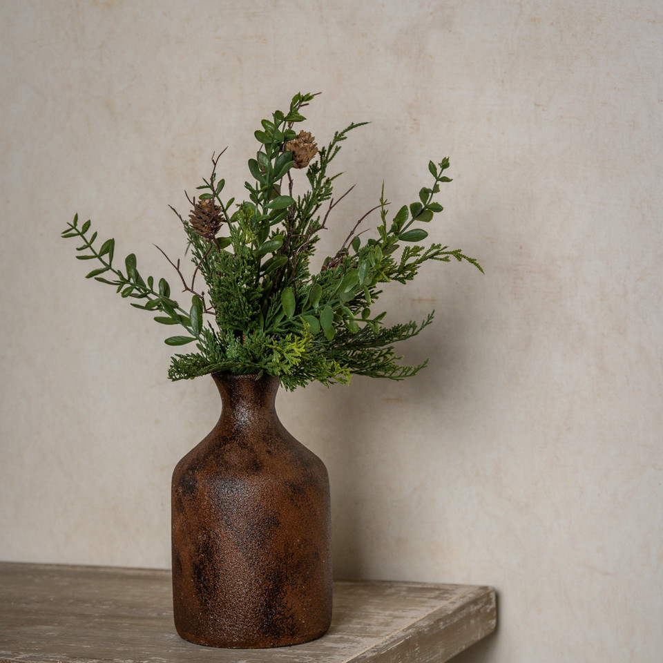 17" CYPRESS & RUSCUS BUSH