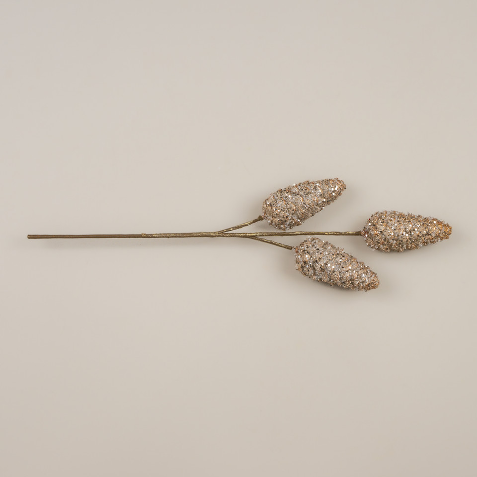 24" CHAMPAGNE PINECONE SPRAY
