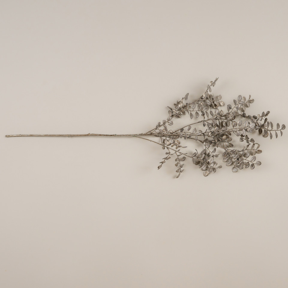37" METALLIC GREY  BOXWOOD SPRAY