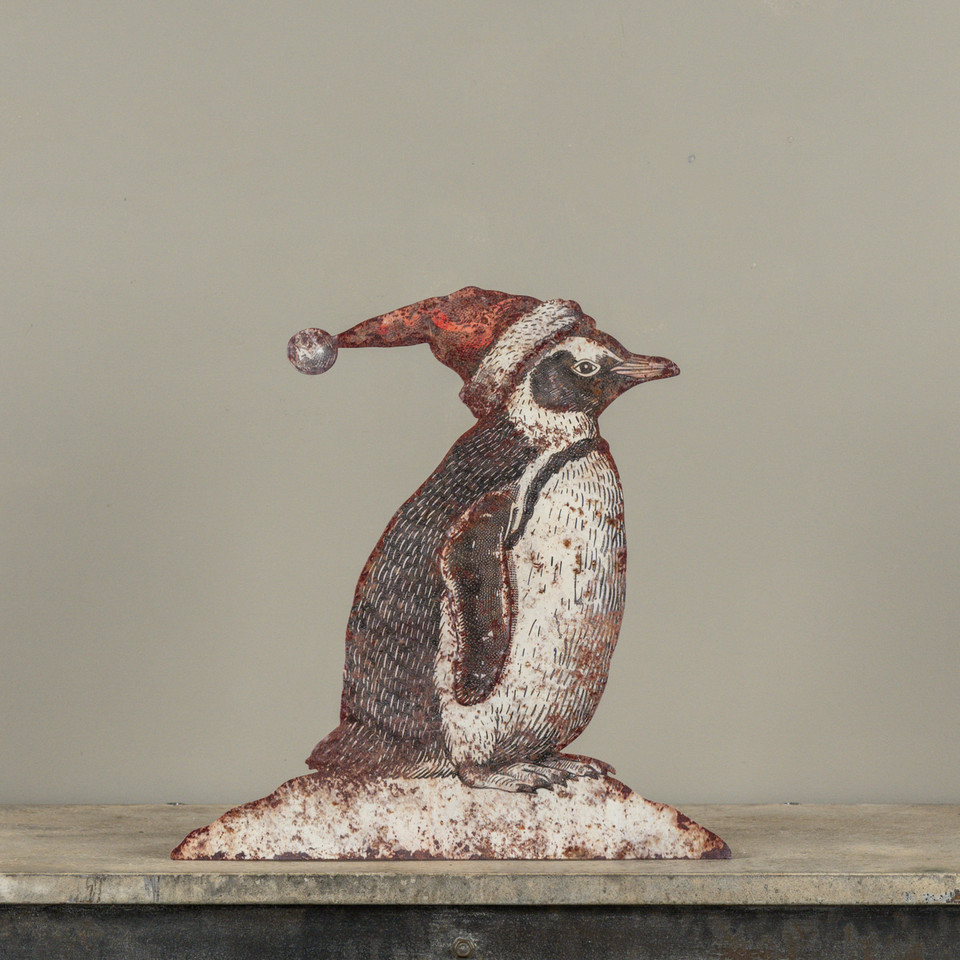 16" SANTA HAT PENGUIN METAL DUMMY BOARD