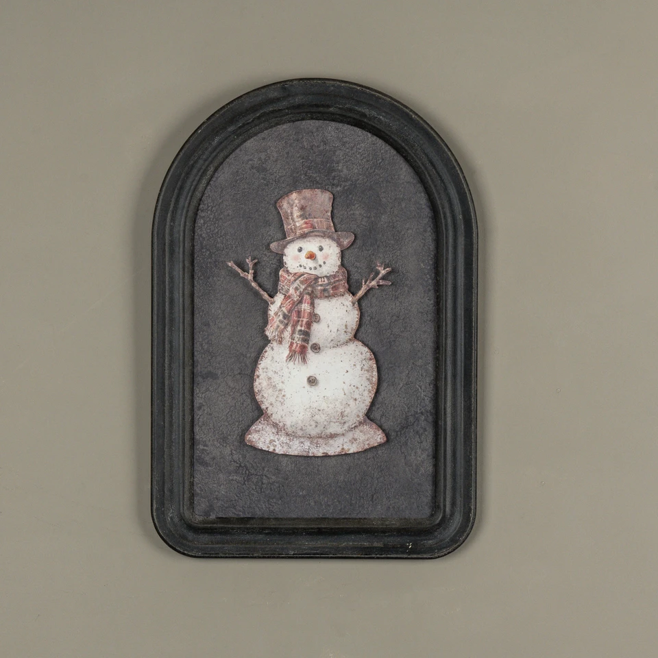 12.25" PLAID SNOWMAN METAL SIGN