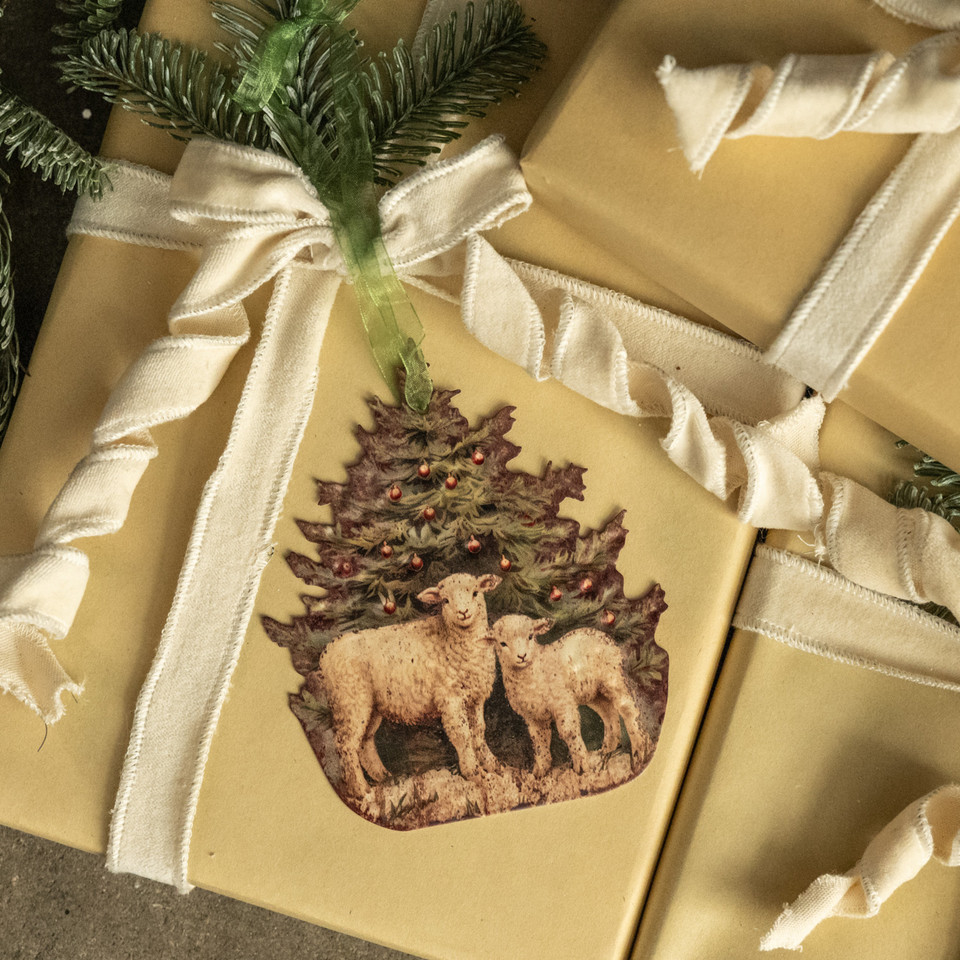 6" SHEEP METAL ORNAMENT