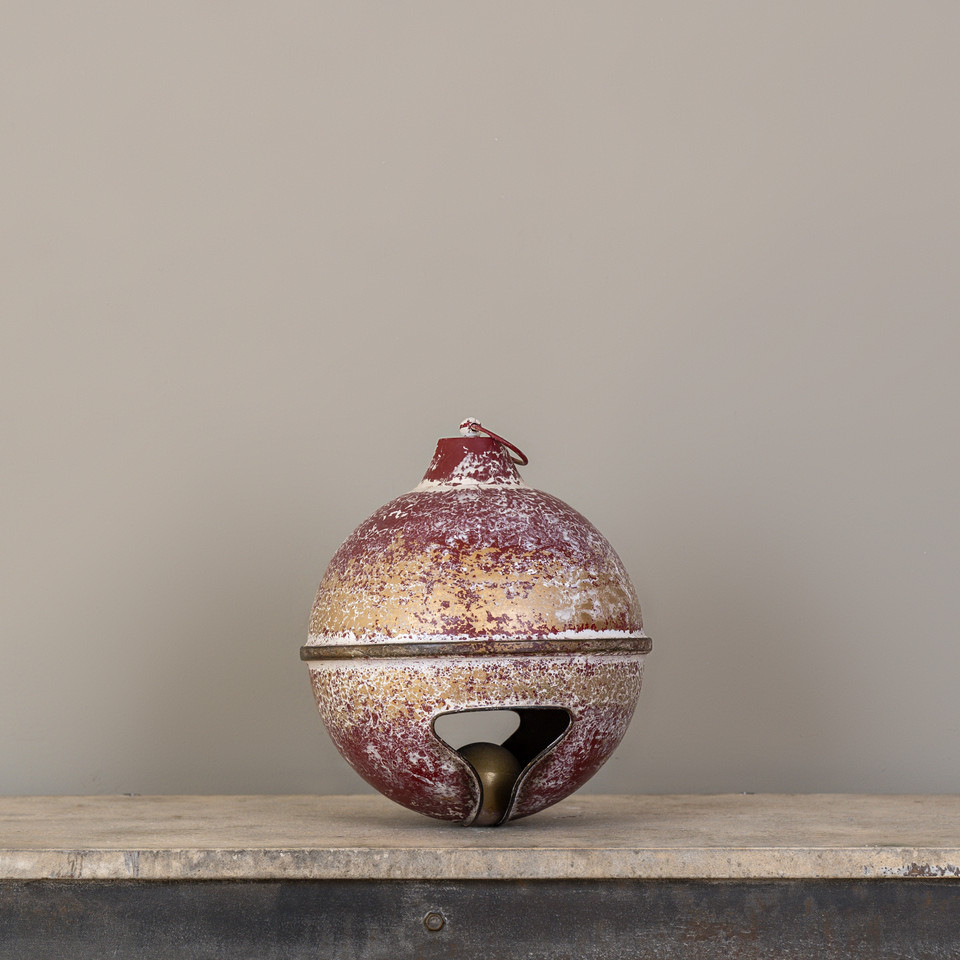 13" BURGUNDY & GOLD SLEIGH BELL