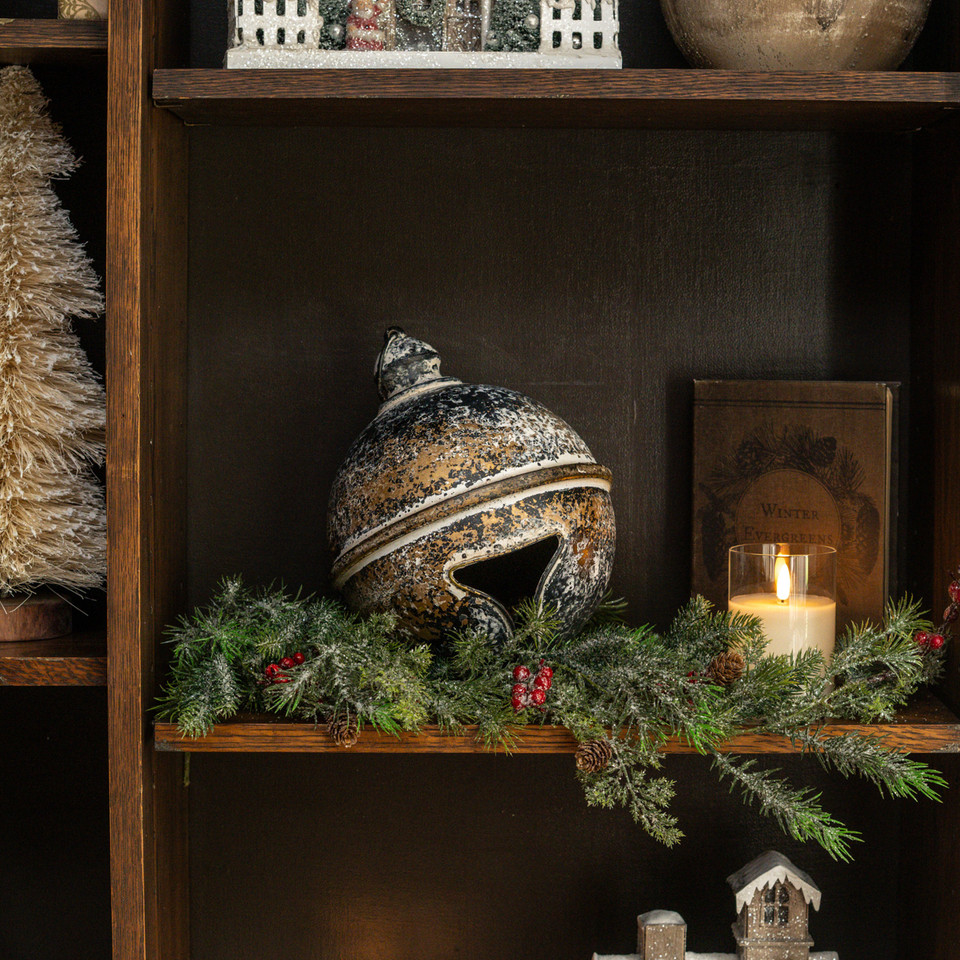 12.25" BLACK & GOLD SLEIGH BELL