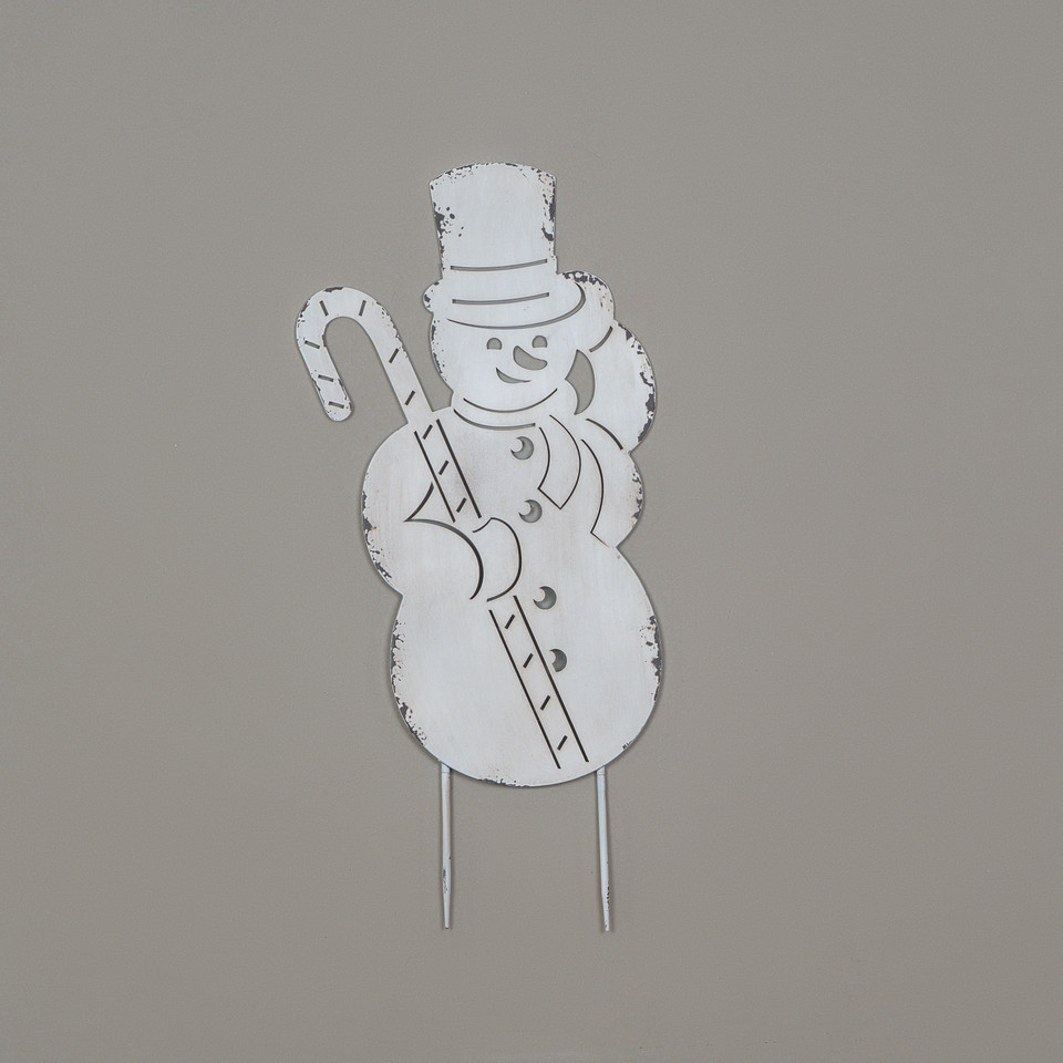 30" SNOWMAN W/ CANDY  CANE STAKE