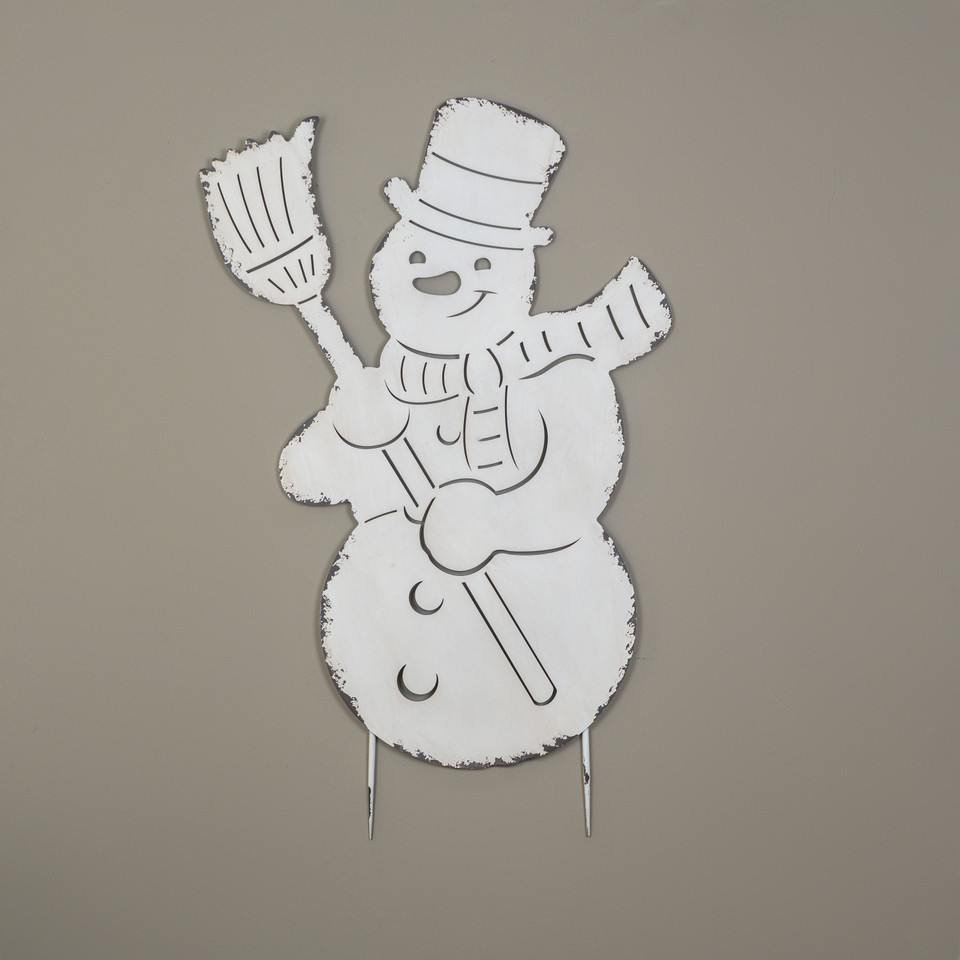 56" SNOWMAN W/ BROOM STAKE
