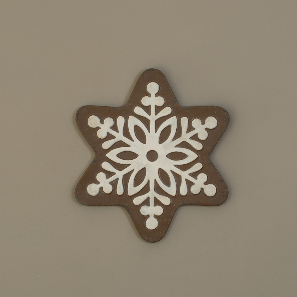 12.25" METAL GINGERBREAD SNOWFLAKE
