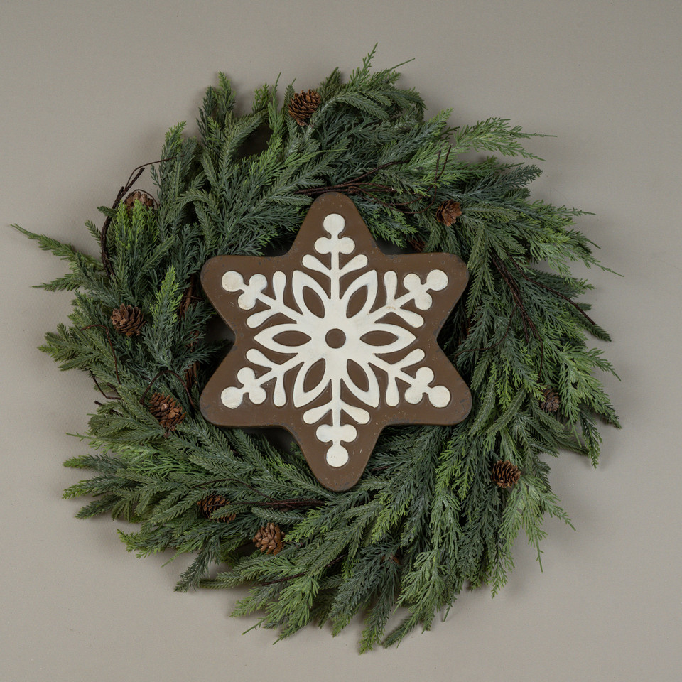 12.25" METAL GINGERBREAD SNOWFLAKE