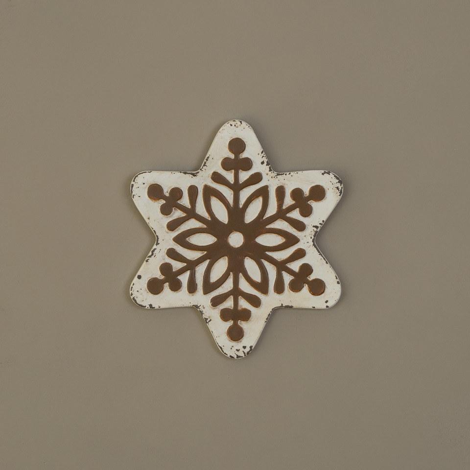 10.25" METAL GINGERBREAD SNOWFLAKE