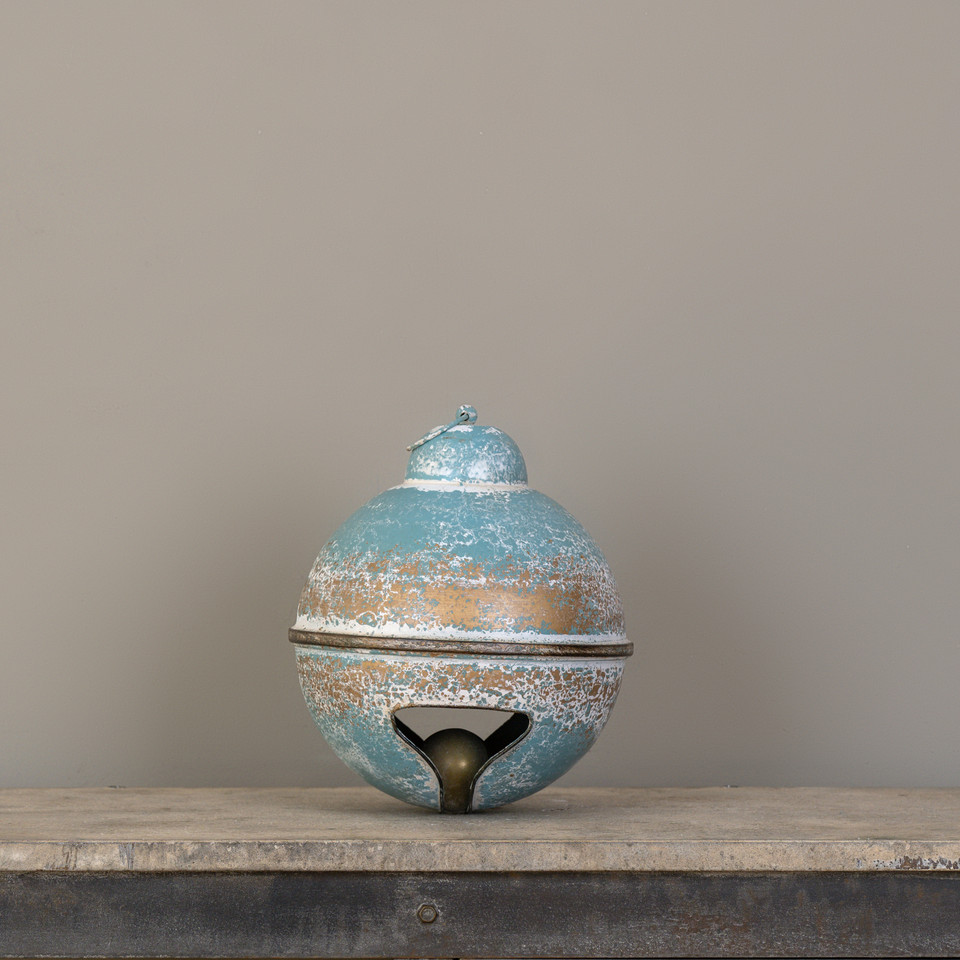 13.25" TEAL & GOLD SLEIGH BELL