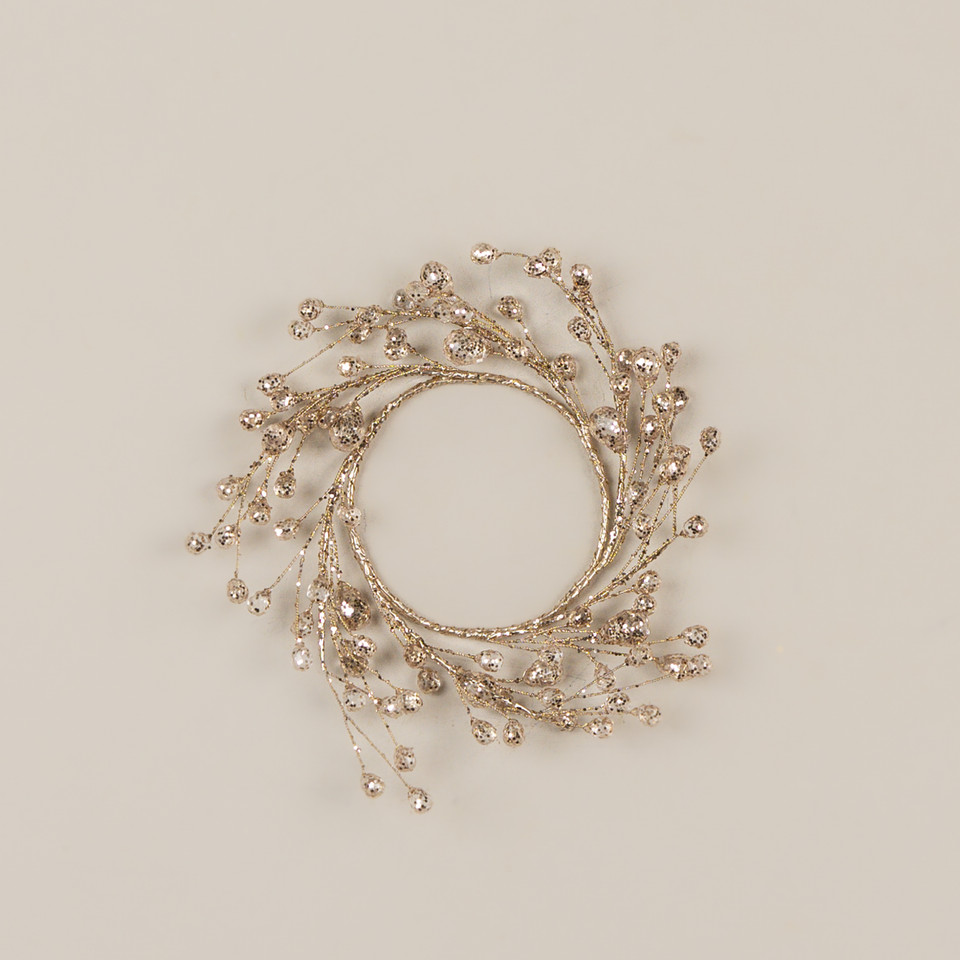 6.5" GOLD CRYSTAL CANDLE RING