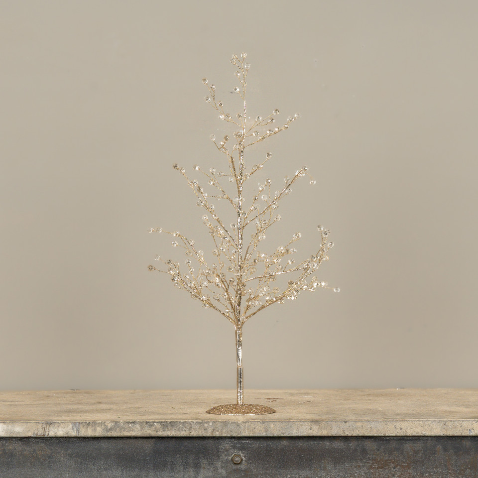 19" GOLD CRYSTAL TREE