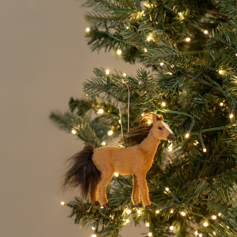 5" TAN HORSE ORNAMENT