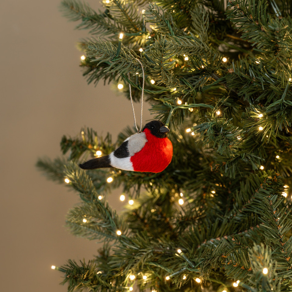 SITTING GROSBEAK BIRD ORNAMENT
