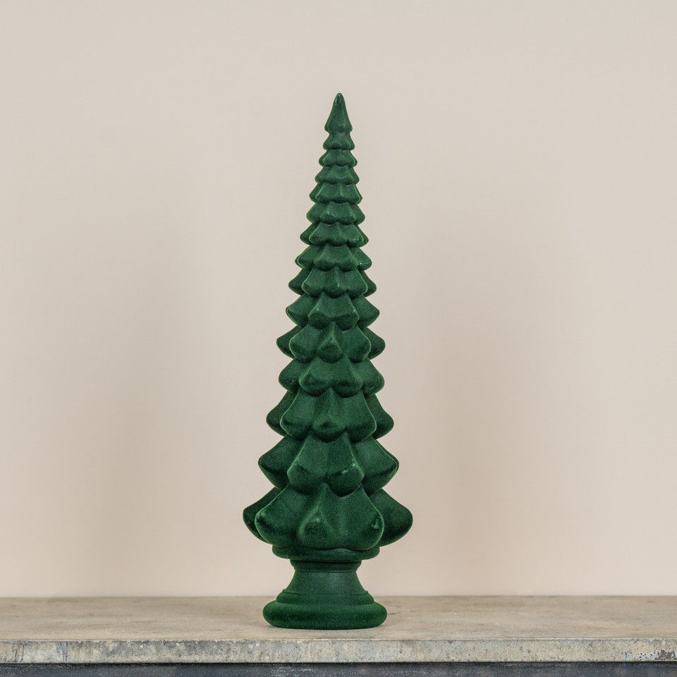19" GREEN FLOCKED TREE